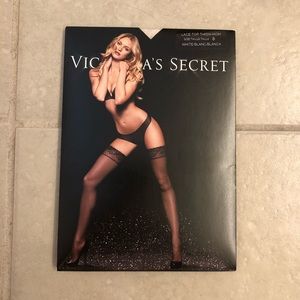 White Lace Top Thigh Highs